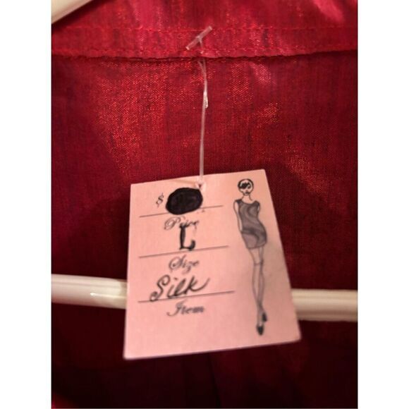 Pretty Parlor Boutique Red Silk Blouse - Picture 2 of 4